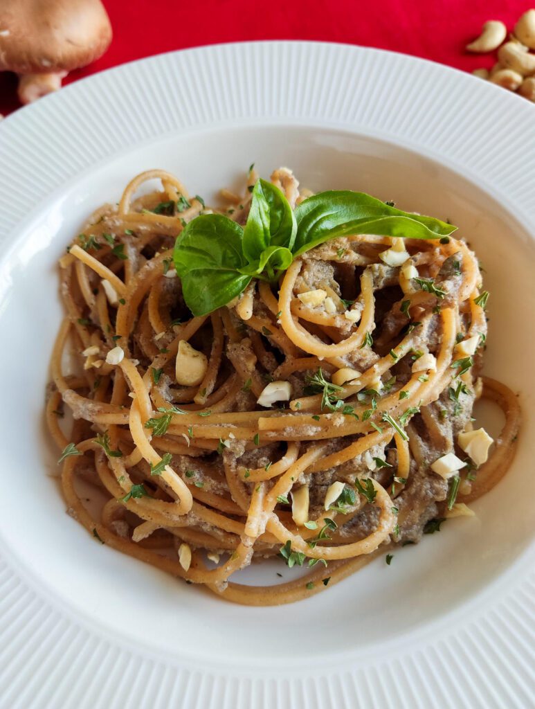 Mushroom-Tofu-Walnut Pasta Sauce