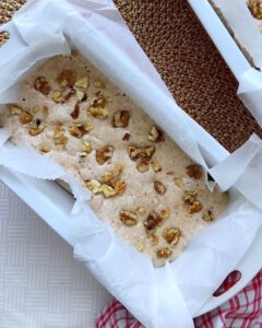 Whole Grain Bread dough in a bread loaf pan