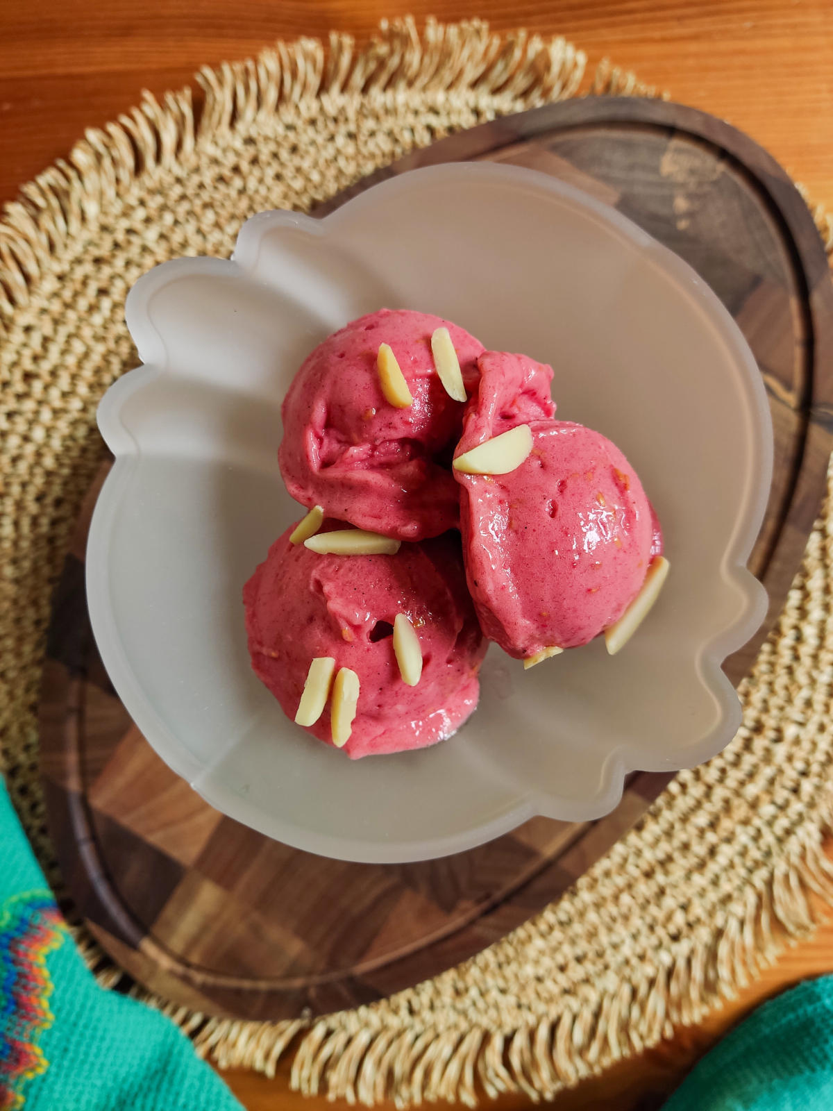 Raspberry Nice Cream in a small bowl