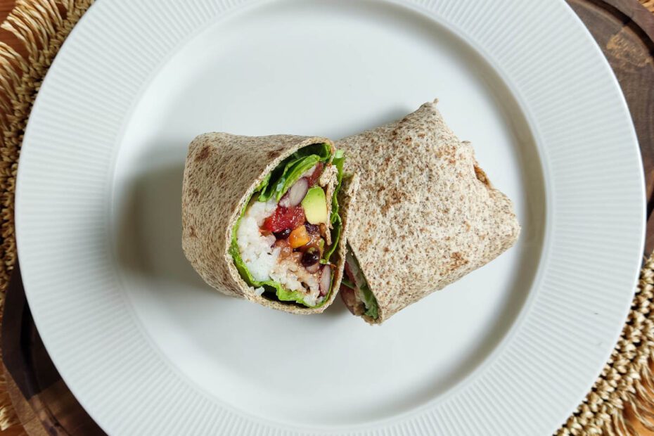 Delicious Bean Burrito on a plate