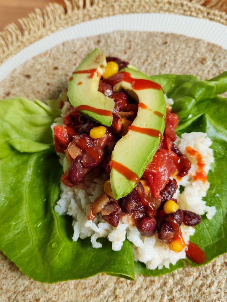 Delicious Bean Burrito open