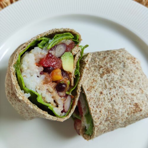 Delicious Bean Burrito on a plate