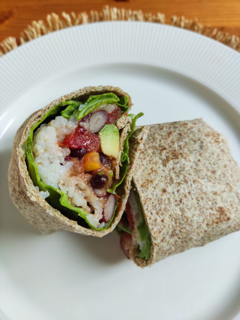 Delicious Bean Burrito on a plate