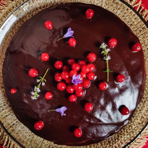 Vegan Chocolate Cake on a plate