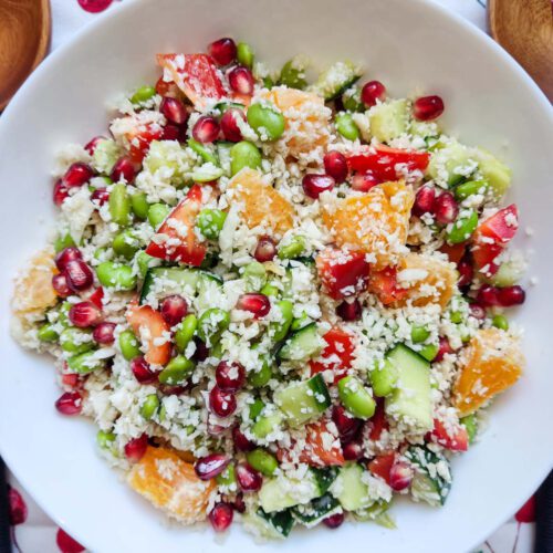 Cauliflower Couscous Salad in a bowl