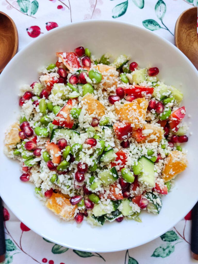 Cauliflower Couscous Salad in a bowl